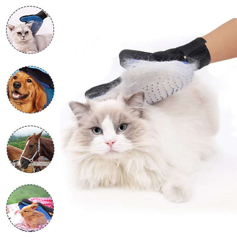 3PCS Pet Grooming Kit: Shampoo Massage Gloves, Hair Fur Remover for Bathing, Shedding Brush for Short & Long Fur Orange - PawsPlanet Australia