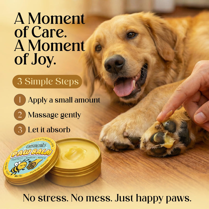 Dog Paw Balm for Dogs – Lick Safe Paw & Nose Balm for Dry, Cracked Paws, Non-Toxic Daily Paw Care, with Beeswax & Cocoa Butter (2oz) (60g)