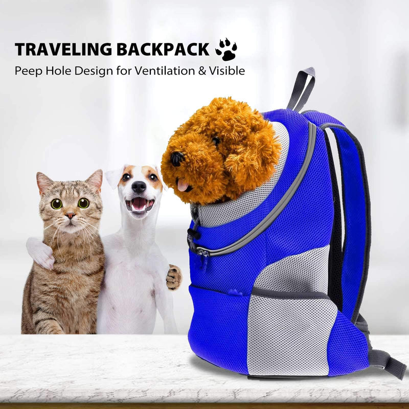 Dog Backpack Carrier Cat Carrier Pet Travel Carriers for Small Dogs and Cats Pet Travel Backpack XL Blue - PawsPlanet Australia