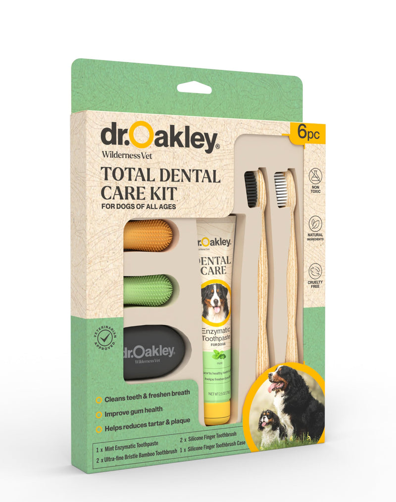 Dr. Oakley Dental Toothbrush Kit for Dogs & Cats - Finger Brush for Small Pets and Soft Brushes for Large or Older Natural and Safe Mint Flavor Minty Fresh