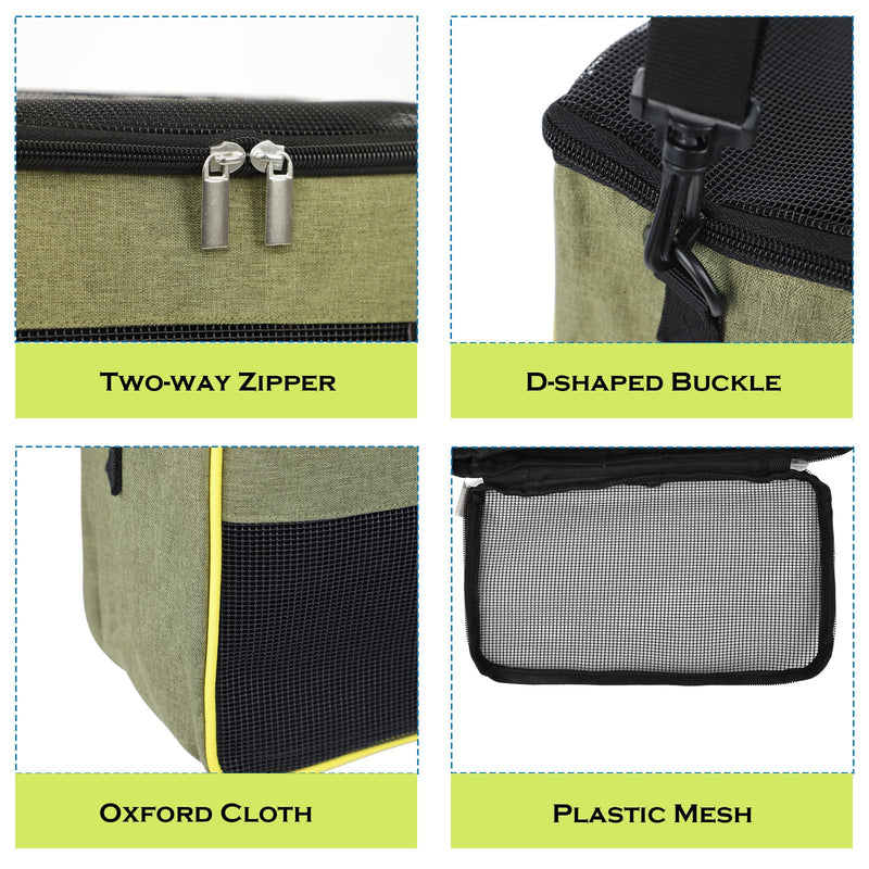 haozaikeji Guinea Pig Carrier Bag Portable Rabbit Travel Bag Breathable Small Animal Outgoing Pouch Hamster Carrier with Pad Green - PawsPlanet Australia