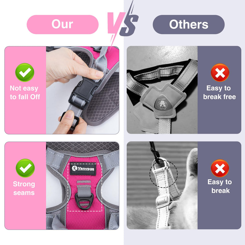 Reflective Dog Harness with Handle for Small Dogs, Adjustable Dog Harness and Leash Set with 2 D-Rings - PawsPlanet Australia