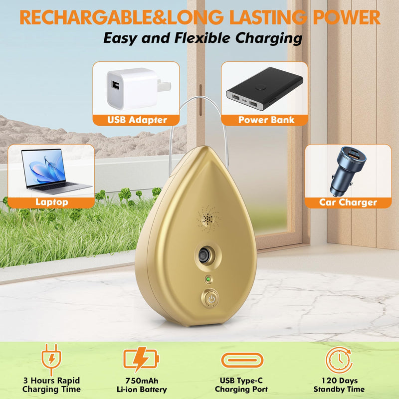 Anti Barking Device for Dogs Bark Box, Rechargeable Ultrasonic Barking Deterrent Devices with 3 Modes/Irregular Ultrasound Frequency/Automatically Electronic Dog Whistle Neighbors Dog Silencer(Gold) Gold Anti Barking Device