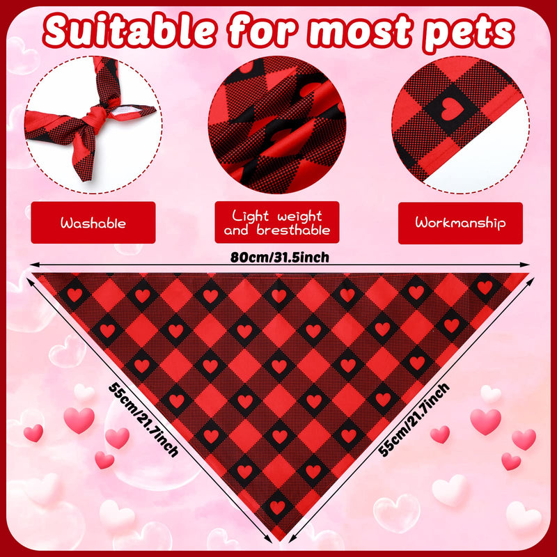20 Packs Valentine's Day Dog Bandanas Triangle Bibs Scarf Reversible Bandana Adjustable Neckerchief Scarf for Dogs Cats Pet(32 x 22 x 22 Inch) 32 x 22 x 22 Inch