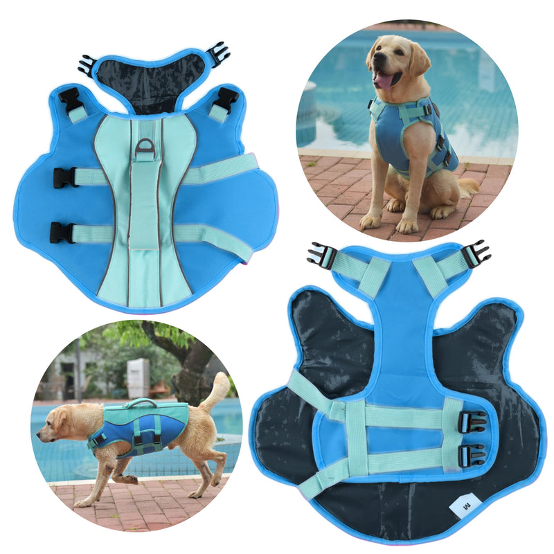 Dog Life Jacket Small, Reflective Dog Life Vest for Swimming Boating, Dog Swim Vest with Superior Buoyancy & Rescue Handle, Adjustable Dog lifejacket for Small Dogs (Blue,XS) X-Small (Chest Girth:11.8-16.5'') Turquoise & Blue - PawsPlanet Australia