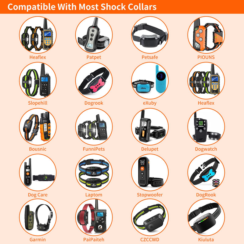 PaiPaitek Shock Collar Replacement Strap for Most of Training Collar, 3/4 Inch Dog Collar Replacement for Wireless Fence and Bark, Adjustable Reflective TPU Collar Strap - 2 Pack TPU Reflective Red and Orange - PawsPlanet Australia