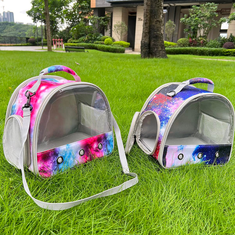 Guinea Pig Carrier Cage for 2, Bearded Dragon Travel Carrier for Small Animal Hamster Birds, Portable with Clear Window Transparent View Vet Bag (Carrier - Pink) Carrier - Pink - PawsPlanet Australia