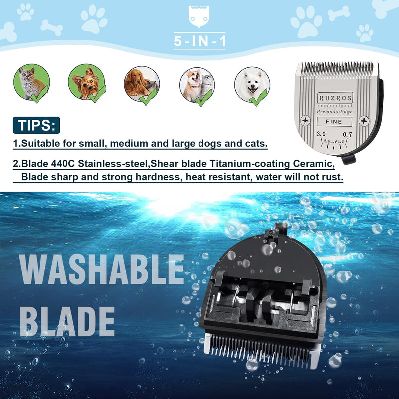 Pet Dog 5 in 1 Adjustable Standard Grooming Replacement Blade Compatible with Wahl Arco, Bravura,Chromado,Creativa,Figura,Motion,Bellissima and Li+ Pro Clippers (2 pcs) 2 Pcs - PawsPlanet Australia