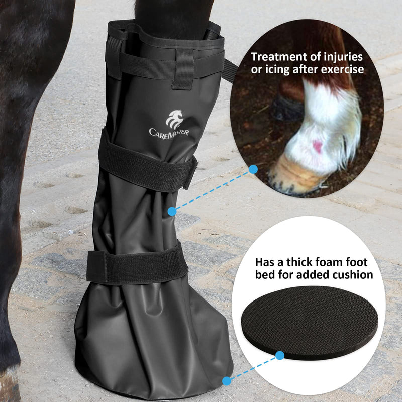 Easy Use Hoof Soaking Boot for Horse Soaker Bag Equine Soaking Boot Hooves Care Treatment Bucket Soaker Sack Black - PawsPlanet Australia