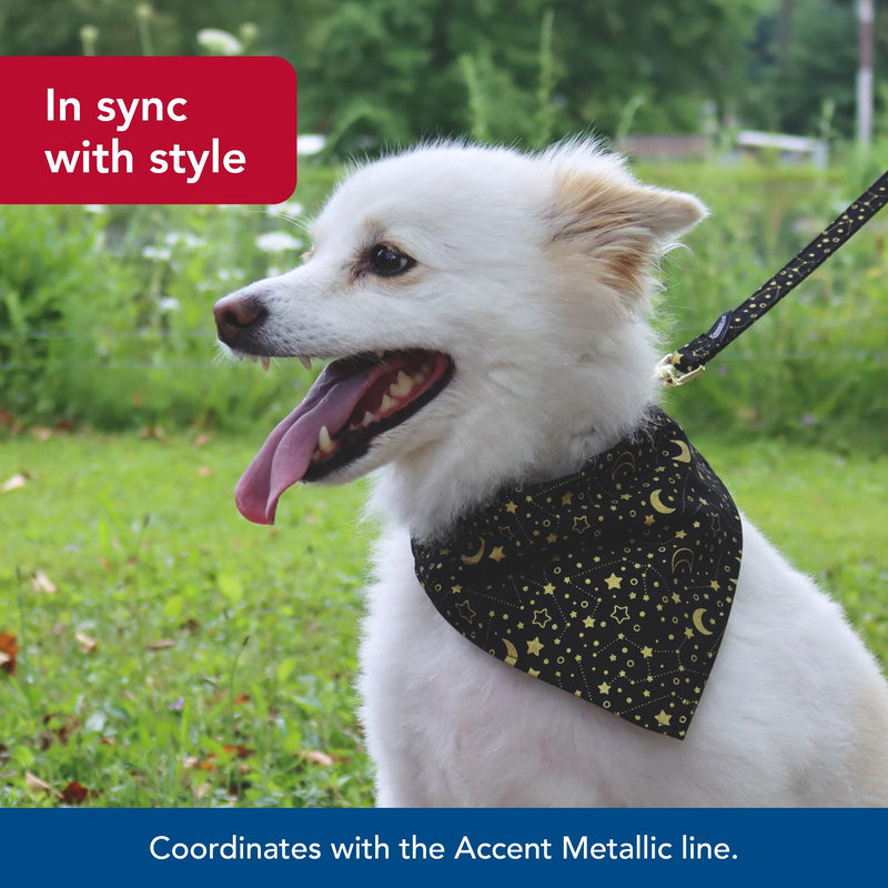 Coastal Pet Accent Metallic Over The Collar Dog Bandana - Fashionable Dog Style - Comfortable Fit - Over-The-Collar Fit with Metallic Sparkle - Bright Black Galaxy, 7" x 10" - PawsPlanet Australia