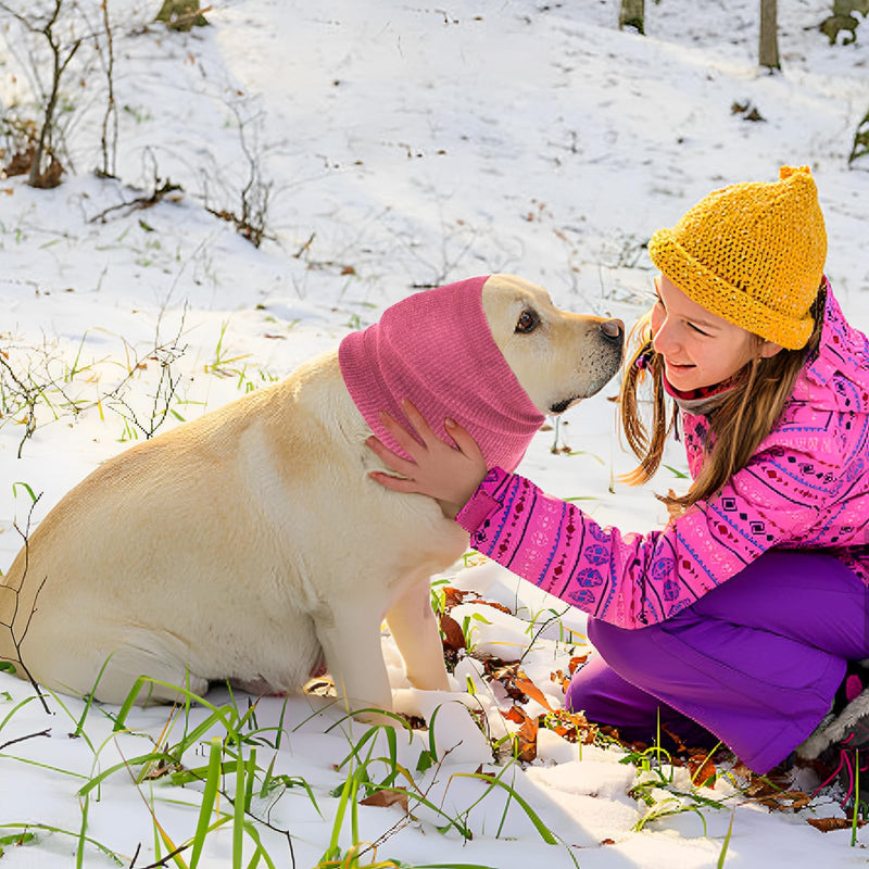 Dog Calming Hoodie Head Cover Sleeves, Dog Ear Covers for Noise Protection, No Flap Ear Wrap for Dog Anxiety Relief and Calming, Dog Ear Muffs for Dogs Pet Neck and Ear Warmer (Small, Pink) Small - PawsPlanet Australia