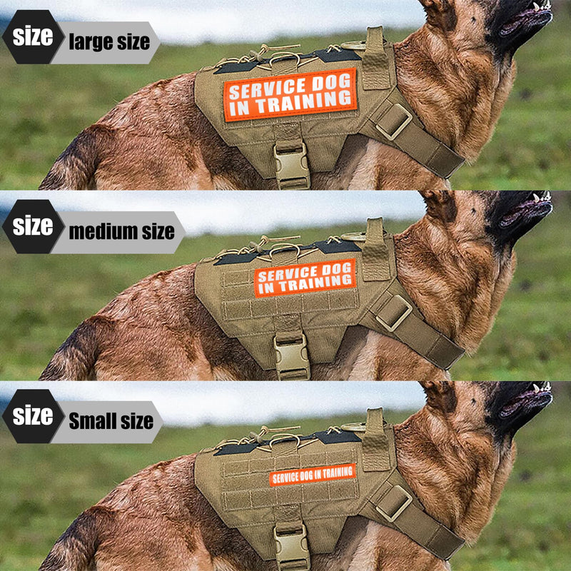 IronSeals Set of 2 Reflective Dog Vest Harness Patches, Removable Do Not Pet Patches with Reflective Printed Letters for Emotional Support Therapy Dog Vest Harness Collar or Leash Do Not Pet (2 Pack Orange) L: 5.9"x2"/15cmx5cm - PawsPlanet Australia