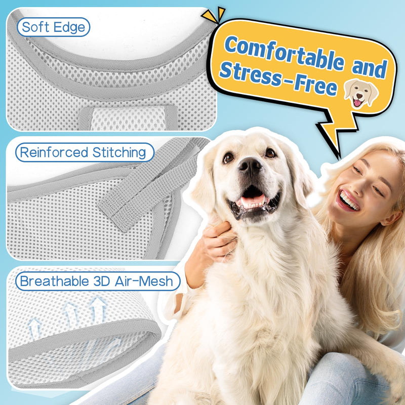 Supet Dog Grooming Hammock, New Pink Small Dog Sling for Nail Trimming, Back Protect Hanging Harness for Claw Care, Nail Trimming Restraint with Thick Fabric M（ Legs Spacing：9"-12.5" / Max W：30-50LBS ） Grey - PawsPlanet Australia