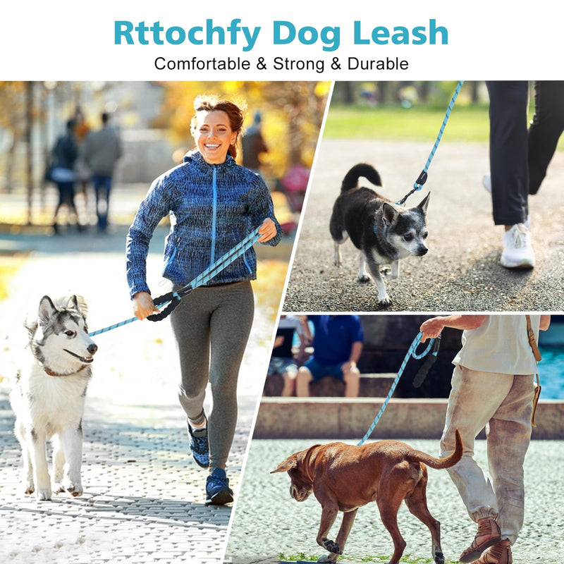 Dog Leash Heavy Duty - 2/4/5/6/8/10 Foot Rope Leash with Comfortable Padded Handle and Reflective - Puppy Training Leash for Small Medium Large Breed Dogs - (1/2" x5 FT, Blue) L (1/2'' x 5 FT) - PawsPlanet Australia
