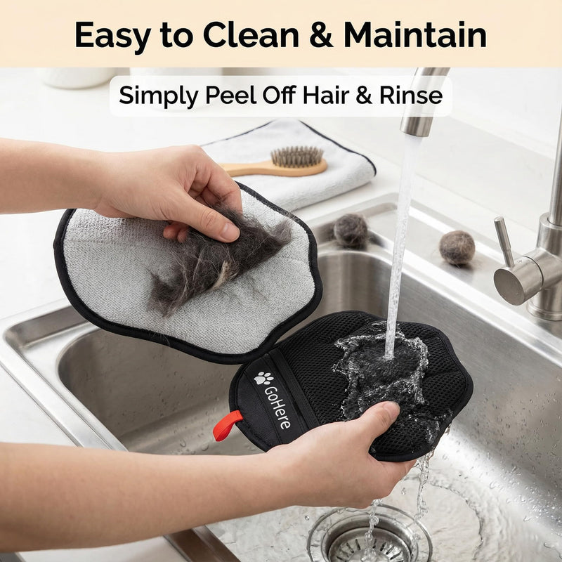 Pet Hair Removal Glove, Magic Brush Electrostatic Mitt for Cats & Dogs, Reusable Grooming Gloves, Pet Hair Remover Tool for Couch, Carpet, Clothes, Car Seat, Laundry - PawsPlanet Australia