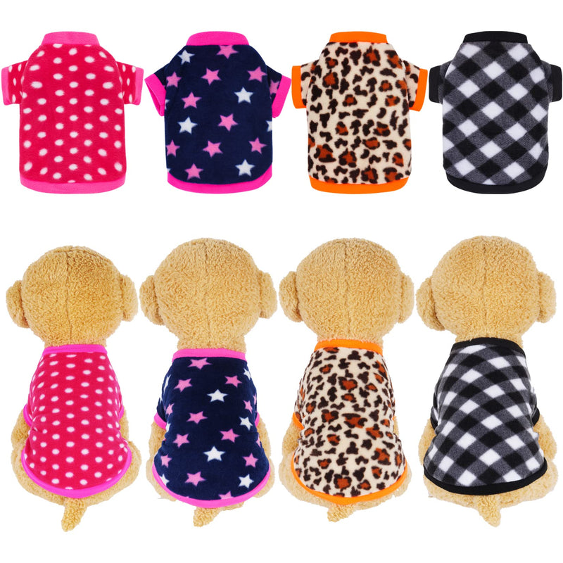 Rbenxia 4 Pieces Dog Fleece Sweaters Puppy Warm Sweater Doggie Sweatshirt Soft Fleece Dog Pajamas Puppy Clothes Winter Dog Outfits for Small Puppy Dog Cat Pets (X-Small) X-Small - PawsPlanet Australia