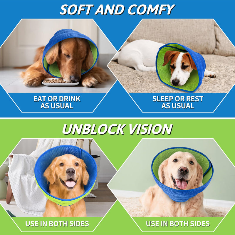 Soft Dog Cone for Dogs After Surgery, Breathable Dog Cones for Large Medium Small Dogs and Cats Anti-Lick Protective Wound,Adjustable Dog Recovery Cone Collar, Elizabethan Collar for Pet (M) M - PawsPlanet Australia
