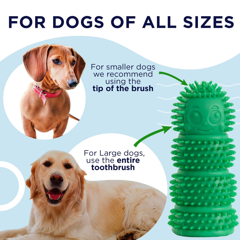 Waggletooth Dog Finger Toothbrush - Promotes Healthy Teeth and Gums - 360 Bristles for Dog and Puppy Teeth - Bite Resistant, One Size Fits Most - BPA Free Dog Teeth Cleaning - Manufactured in USA