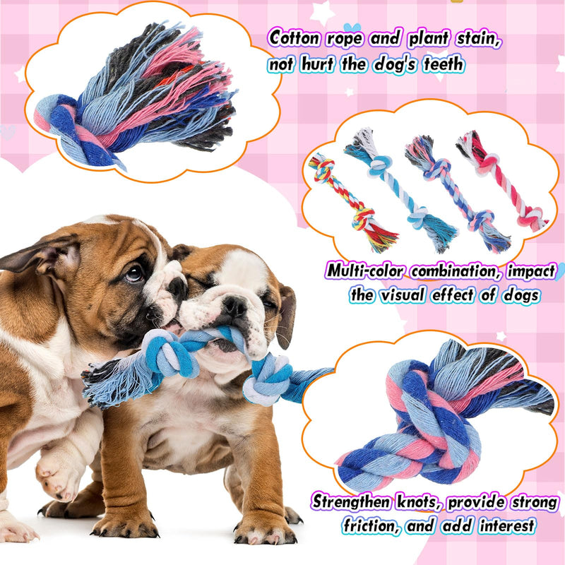 Paterr 12 Pcs Rope Dog Toys Multi Color Puppy Rope Toy Cotton Puppy Toys Dog Chew Rope Puppy Teething Toys for Small and Medium Dogs Puppies - PawsPlanet Australia