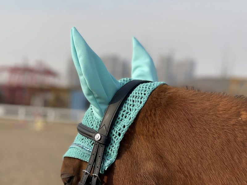 Horse Ear Bonnet/Net/Hat/Horse Hood/Mask Horse Veil Horse Ear Bonnet (Full, Mint) Full