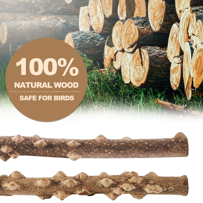 6-Piece Bird Perch Set - Natural Wood Grape Sticks, Paw Grinding Forks, Bird Stand & Toys for Parakeets, Cockatiels, Conure, Budgies - PawsPlanet Australia