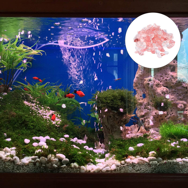 POPETPOP Aquarium Pebbles Pink-Fish Tank Gravel Rock Crystal Stones for Fish Tank/Terrariums/Garden/Flowerpot/Glassware/Vases Decoration (100g 5-7mm) - PawsPlanet Australia