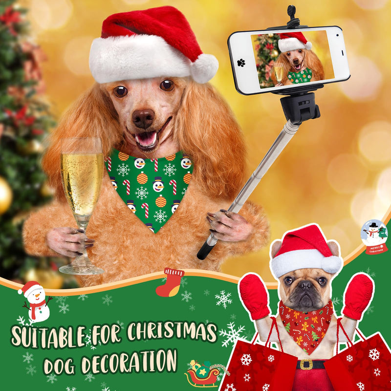 Chunful 60 Pcs Christmas Bandanas for Dogs Xmas Bandanas Bulk with Santa Snowflake Candy Cane Patterns Soft Bibs Adjustable Triangle Doggie Scarf for Small Medium Large Pet (25.6 x 17.7 x 17.7 Inch) Christmas Style 25.6 x 17.7 x 17.7 Inch - PawsPlanet Australia