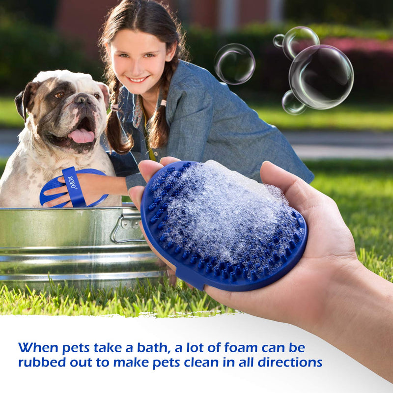 Dog bath brush, ROPO rubber massage pet shampoo brush, used for pet grooming, removing shedding fur, combing tangles and dead fur, suitable for pet dogs and cats (red) red - PawsPlanet Australia