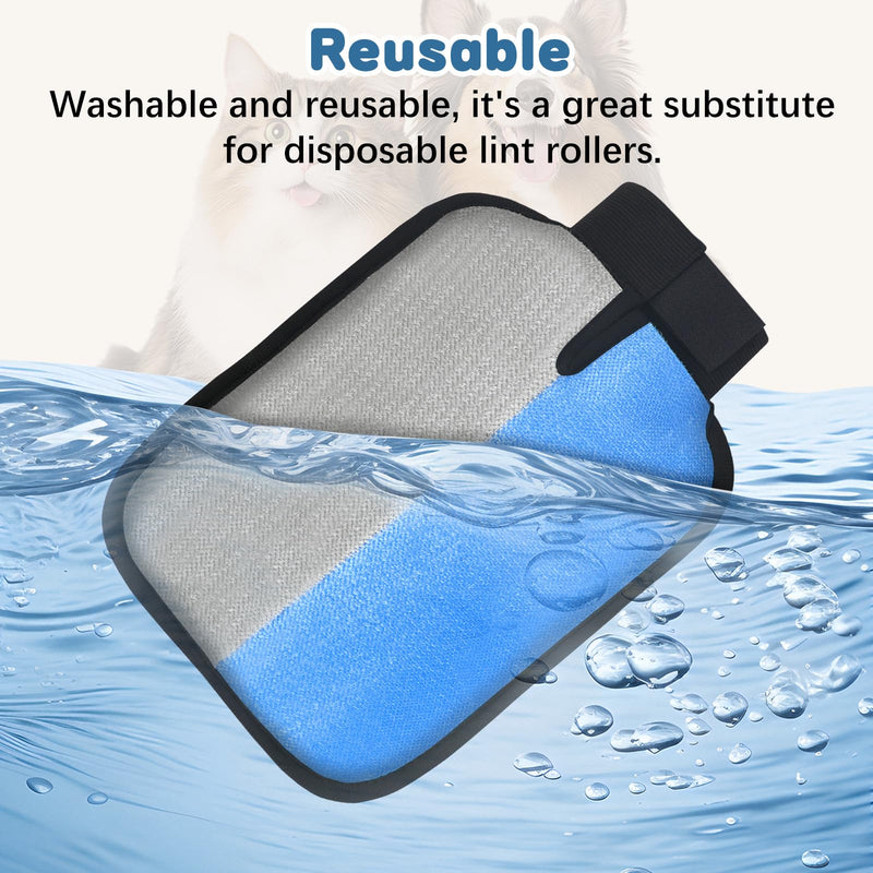 Electrostatic Pet Hair Remover Glove, 2 in 1 Double Sided Pet Hair Removal Glove for Cats & Dogs, Washable Reusable Pet Grooming Glove for Couch, Furniture, Carpet, Car Seat, Curtain (1 PCS)