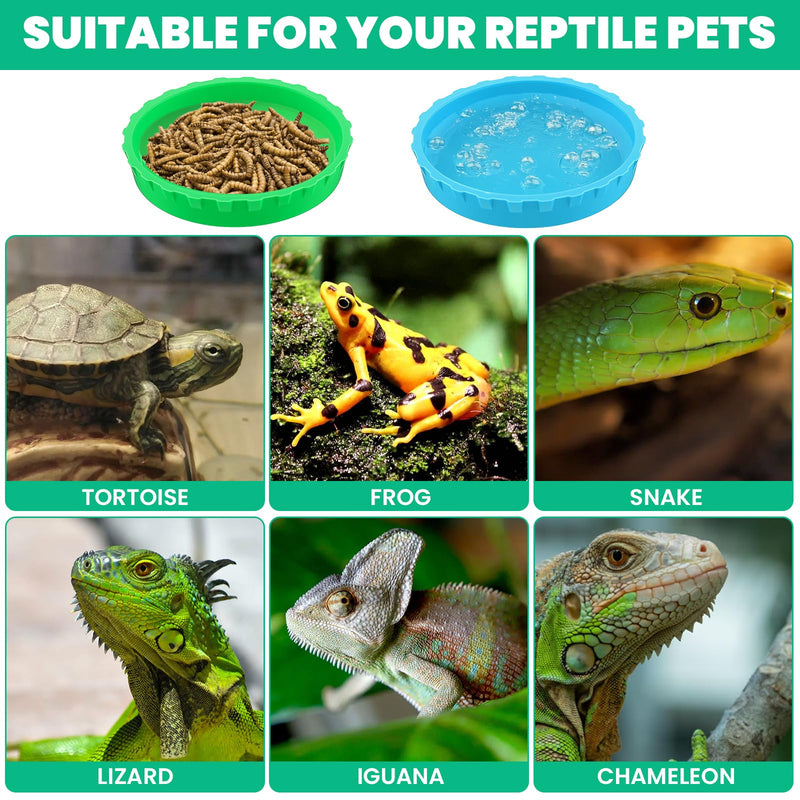 6 Pcs Gecko Feeding Cups,Silicone Crested Gecko Food and Water Bowl,Reptile Feeding Cups for Geckos,Isopods,Lizards,Tarantula,Small Pets,Easy Clean & 6 Colors - PawsPlanet Australia