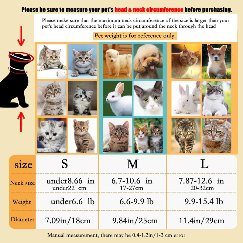 Cat Recovery Soft Collar.Waterproof Soft Recovery Cone Collar. Anti-bite and Anti-Lick Wound Healing Safe Adjustable Elizabethan Collar.(S) S Yellow - PawsPlanet Australia