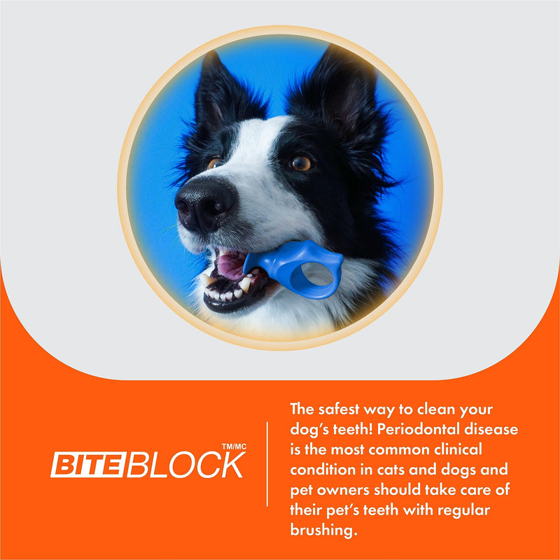 Dog Toothbrush and Bite Block Assistant Combo Pack by Paw Ready for Puppies' Dogs and Cats Small Size for use with Pets Between 5-15 lbs. (2-7kg) Protects Hands and Fingers While Brushing - PawsPlanet Australia