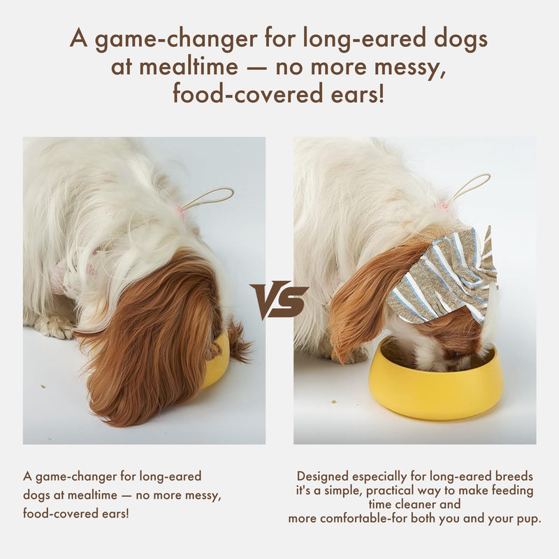 Soft Cotton Dog Headband for Cocker Spaniel, Cavalier, Springer - Adjustable Bow Pet Hair Accessory (Dog Bow Brown Stripes) - PawsPlanet Australia