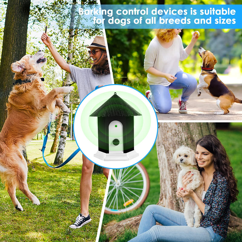 Metsoo Anti Barking Device, Dog Control Devices Up to 50 Ft Range Training & Behavior Aids, 4 Modes Ultrasonic Deterrent, Safe for Human Dogs, CSB12, White