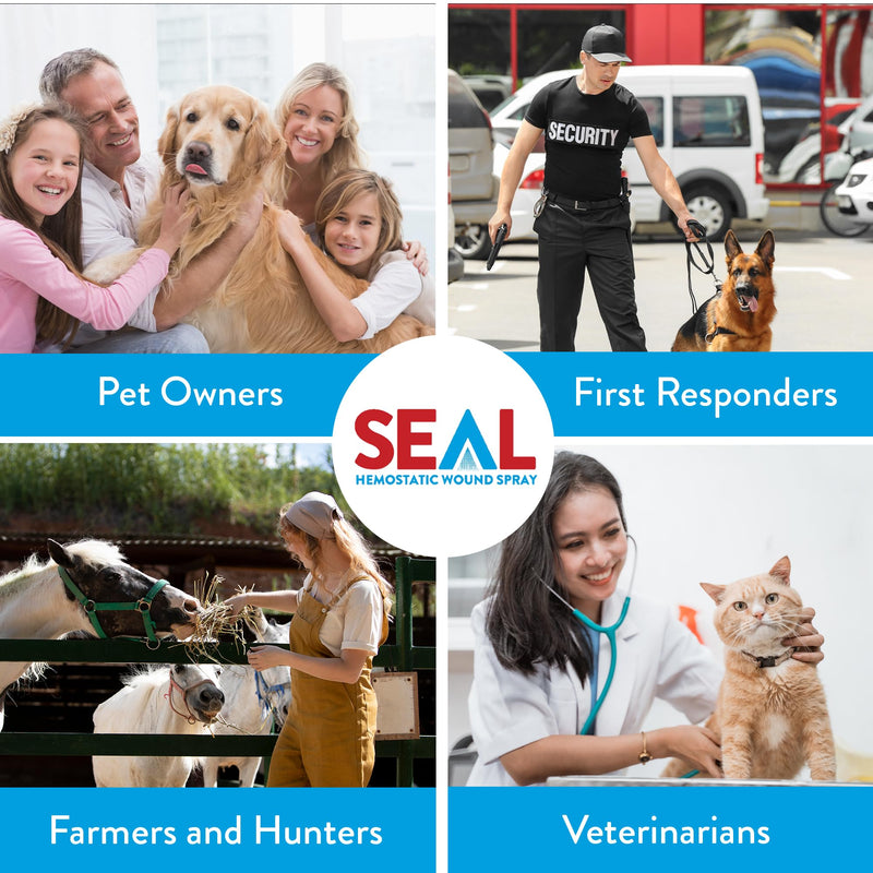 Seal 2.8oz Hemostatic Wound Spray for Pets & Livestock | Rapid Bleeding Control for Dogs Cats Horses Farm Animals Single Use