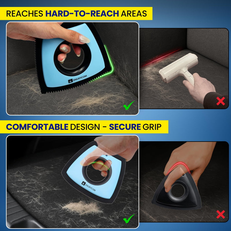 Pet Hair Removal Tool for Car Detailing – 2025 Upgrade Dog Hair Remover for Car Auto, Couch, Carpet & Furniture – Reusable Pet Hair Scraper for Car Interior & Upholstery - PawsPlanet Australia