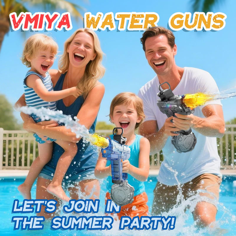 Electric Water Gun for Adults Kids Ages 4-8 8-12 with Muzzle Flash, Automatic Squirt Gun Water Pistol, up to 32 FT, Large Capacity 800CC, Summer Outdoor Beach Pool Party Toy Gift, Gray