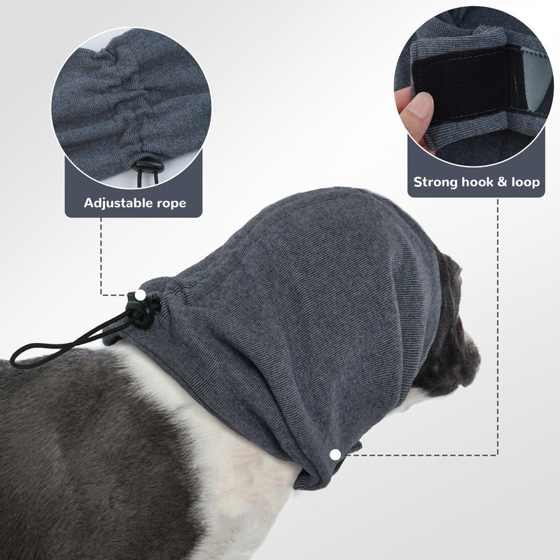 PUMYPOREITY Upgraded Dog Ear Muffs Noise Protection, Dog Ear Covers for Bath, Thunderstorms, Dog Headband for Anxiety Relief, Dog Hematoma Ear Wrap, Dog Ear Protection for Swimming, Grey, S Small - PawsPlanet Australia