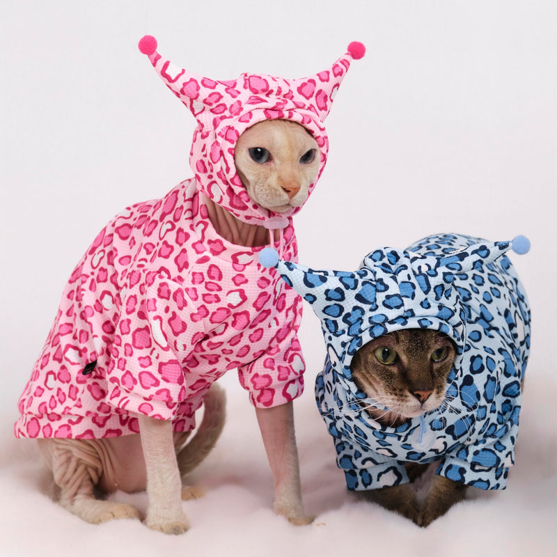Sphynx Cat Clothes, Cat Suit with Hat and Sweatshirt, Full Set for Hairless Cats, Cornish Rex and Devon Rex (Blue Suit, S(2-3.5lbs)) Blue Suit S(2-3.5lbs) - PawsPlanet Australia