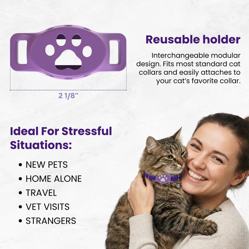 Breakaway Calming Collar Plus - Advanced Feline Pheromone System with Essential Oil Support for Cats – True Breakaway Safety Clasp, Reusable Design, Lasts Up to 60 Days – by Kitty Kompass