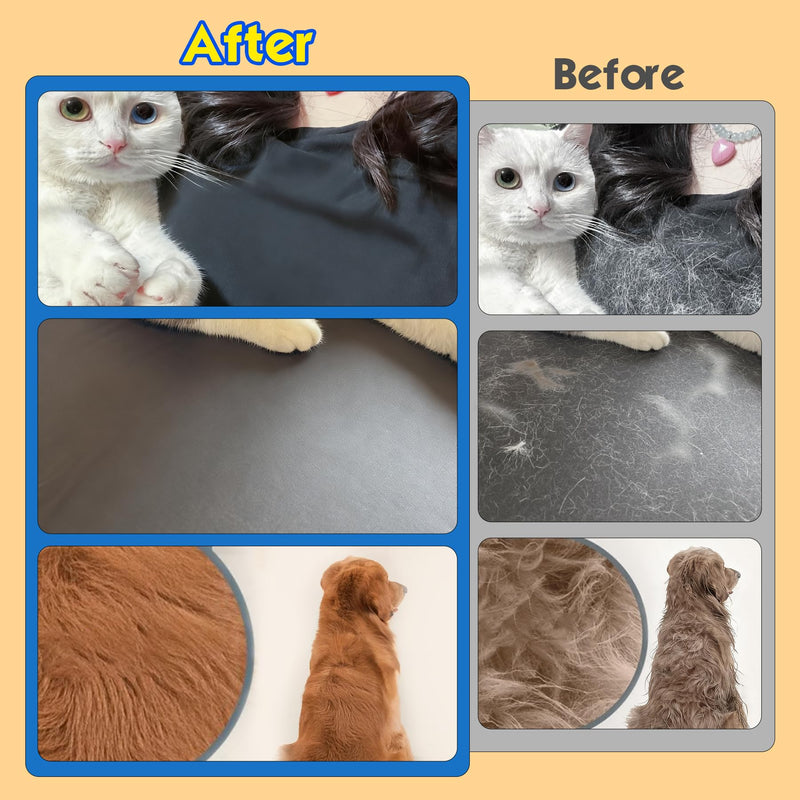 Pet Hair Removal Glove for Cats & Dogs, 2 Pcs Five-Finger Electrostatic Hair Remover Golve, with Pet Double-Sided Deshedding Brush Pet Hair Remover Tool on Carpet, Clothing, Laundry, Couch, Car Seat