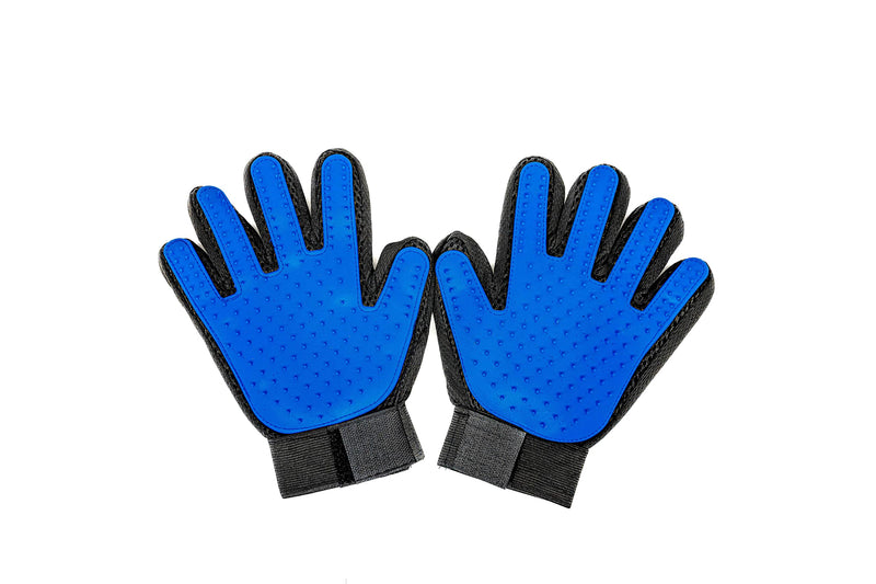 PAIR of Low-Cost Pet Grooming Gloves - Superior Care for Your Furry Friends. Ideal for Grooming, Deshedding, Bathing & Massaging Your Dogs & Cats with Long/Short/Curly Fur - Blue - PawsPlanet Australia