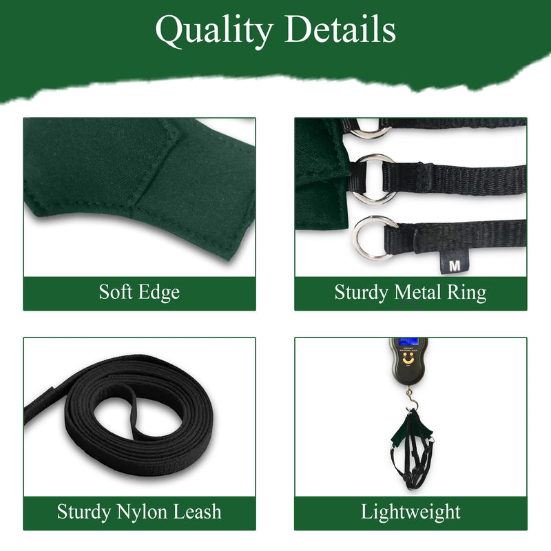 A1HC Escape Proof Cat Harness and Leash - Soft Adjustable Vest, Comfortable Mesh and Long Strips with Air Tag Pocket, Easy Control, Safe Walking Harness for Cats & Kittens - Dark Green (Small) Small - PawsPlanet Australia