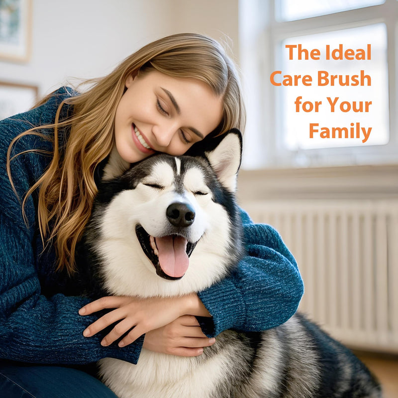 Dog Brush for Long Haired Dogs, 27mm Extra Long Metal Pin Dog Deshedding Brush and Comb Set, Short Haired Shedding Grooming Detail Pets Brush Set with Rubber Handle Set-3 Pcs - PawsPlanet Australia