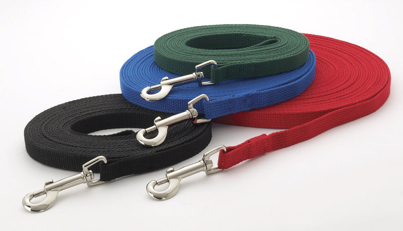 Guardian Gear Cotton Web Dog Training Lead 50'x5/8", Black 50-Feet - PawsPlanet Australia
