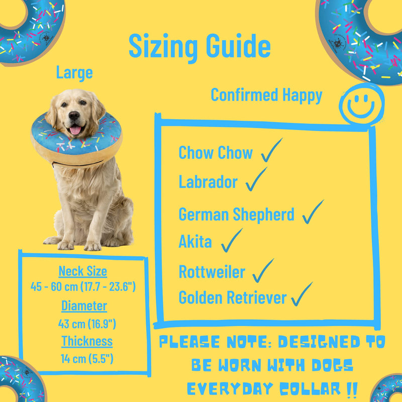 Dog Donut Collar | Great Alternative to a Traditional Dog Cone or a Soft Dog Cone Collar | Our Inflatable Dog Cone is an Excellent Cone for Dogs after Surgery | Dog Cones for Large Dogs (Blue) Blue - PawsPlanet Australia
