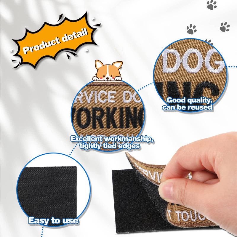 16 Pieces Service Dog Patch Do Not Pet Patch Ask to Pet Patch Removable Service Dog Vest Patches Embroidery Tactical Patches with Hook and Loop American Flag Dog Patches for Dog Harness Vest Collar - PawsPlanet Australia