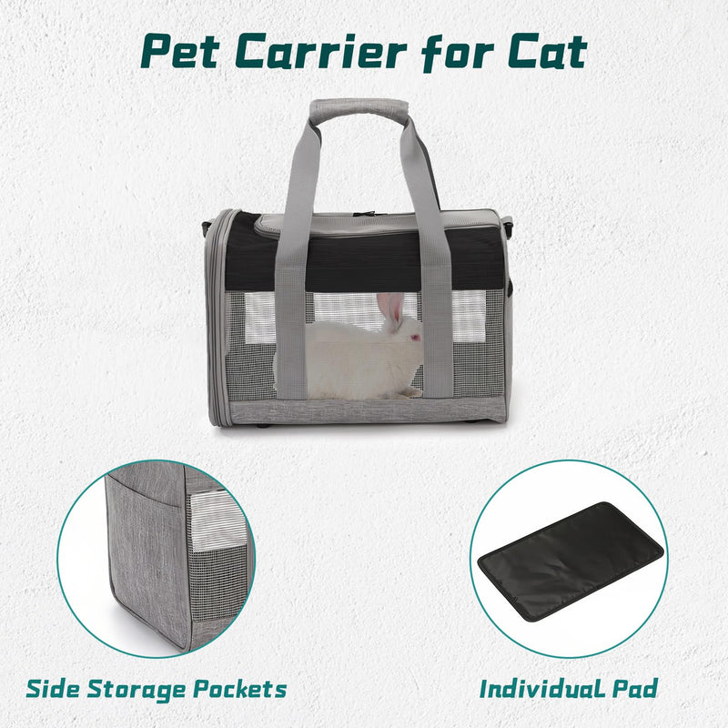 PINVNBY Bunny Carrier for Travel Camping Outdoor, Small Pet Carrier, Guinea Pig Carrier, Breathable Pet Portable Hand Bag for Hamster Bunny Guinea Pig（Black & Gray） Black & Gray - PawsPlanet Australia