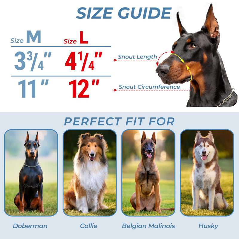 Metal Doberman Muzzle for Large Sized Dog - Cage Muzzles for Barking and Prevent Biting - Steel Wire Basket Muzzle for Medium and Large Dogs Doberman, Collie, Belgian Malinois, Husky etc. - PawsPlanet Australia