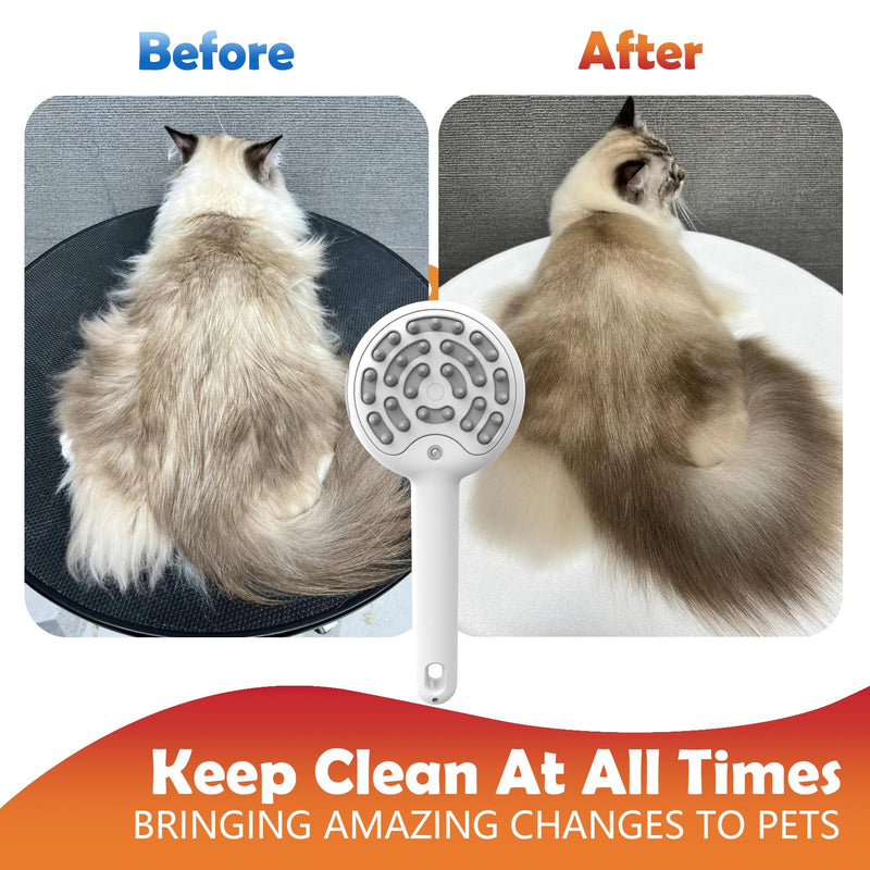 Cat Brushes for Indoor Cat, 6 in 1 Pet Steam Brush for Dog Cats Grooming Kit Supplies Hair Grooming for Long Short Hair Cats Dogs Massage & 2 Water Spray Modes Shedding Brush - PawsPlanet Australia